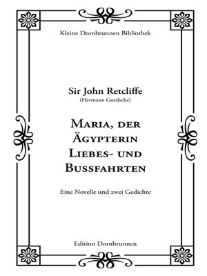 cover image of Maria, der Ägypterin Liebes- und Bußfahrten